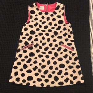 Mini Boden Velour Dalmatian print shift dress 4/5